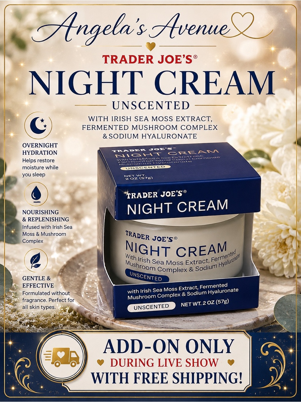 𝐀𝐃𝐃-𝐎𝐍 𝐎𝐍𝐋𝐘 Trader Joe's Night Cream - 𝐅𝐑𝐄𝐄 𝐒𝐇𝐈𝐏𝐏𝐈𝐍𝐆